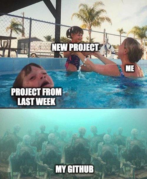 meme of github dead repos