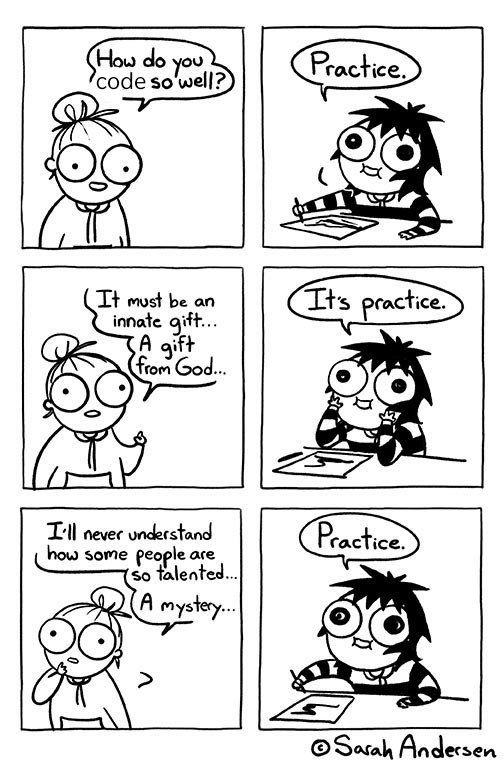 learning to code is all about repetition.